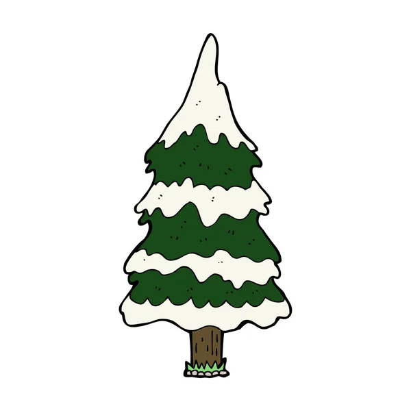 Cartoon schneebedeckter Baum — Stockvektor