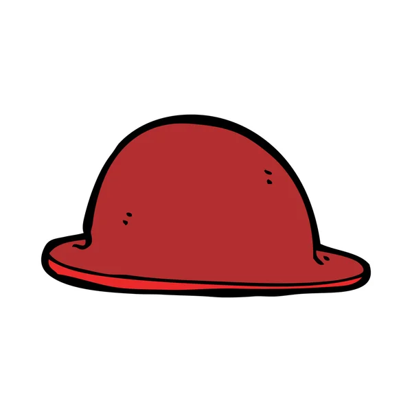 Chapeau bowler rouge dessin animé — Image vectorielle