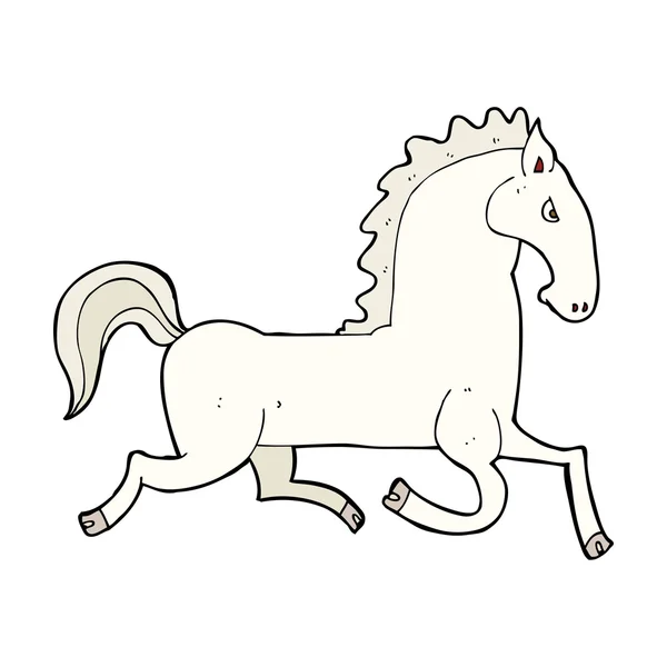 卡通运行白色种马 — 图库矢量图片