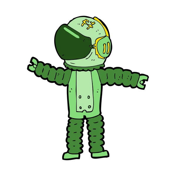 Astronauta dei cartoni animati raggiungere — Vettoriale Stock