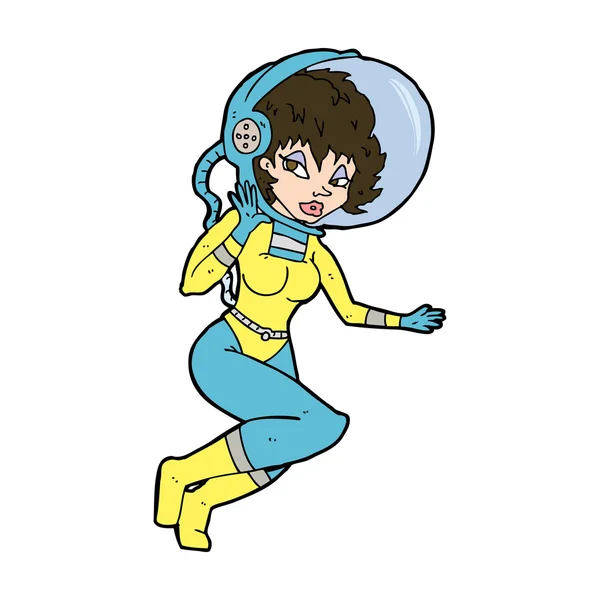 Cartoon space woman — Stock Vector