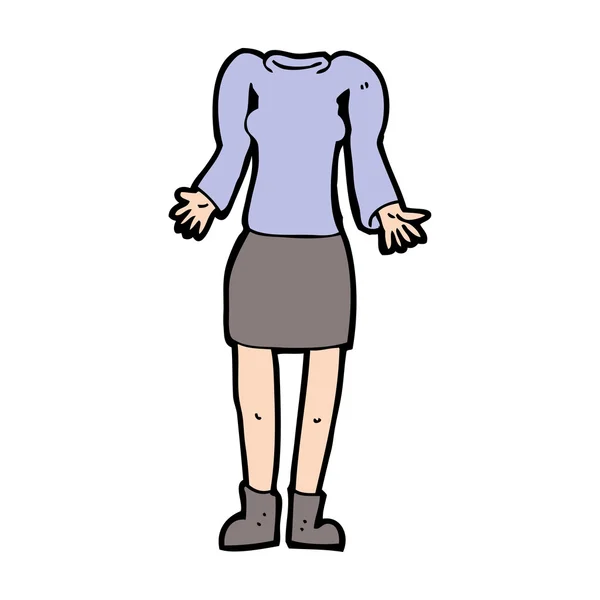 Kadın vücudunun omuz (mix ve maç cart shrugging ile karikatür — Stok Vektör