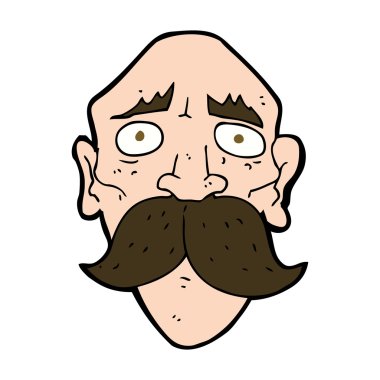 karikatür üzgün yaşlı adam