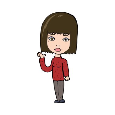 çizgi film kadın sallıyor