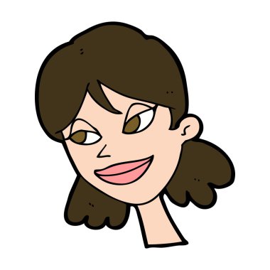 çizgi film mutlu kadın yüzü