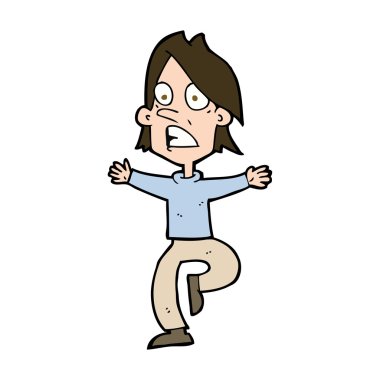 adam panik karikatür