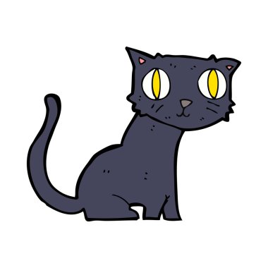 çizgi film siyah kedi