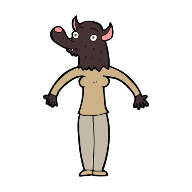 karikatür dostu kurt adam kadın