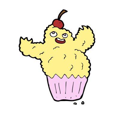 karikatür cupcake canavar