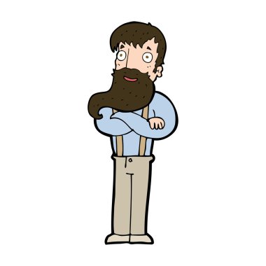 Çizgi film sakallı hippi.