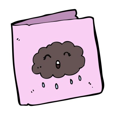 Bulut desenli çizgi film kartı