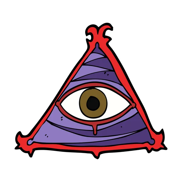 Cartoon mystisches Augensymbol — Stockvektor