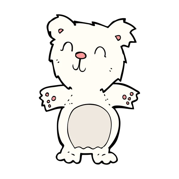 Мультяшный милый белый медвежонок — стоковый вектор