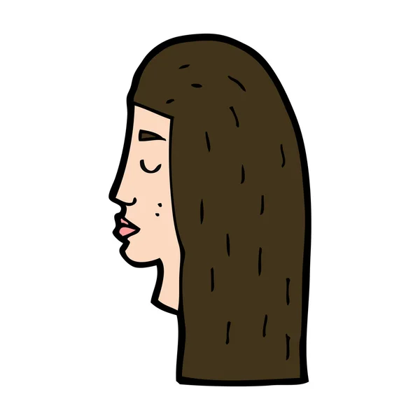 Desenhos animados perfil de rosto feminino —  Vetores de Stock