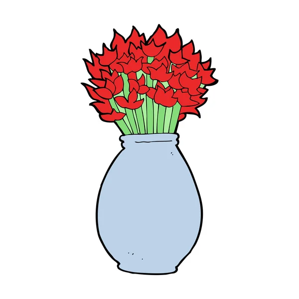 Vaso de desenhos animados de flores — Vetor de Stock