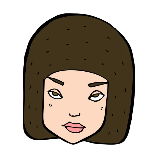 Cartoon annoyed female face — Stock Vector