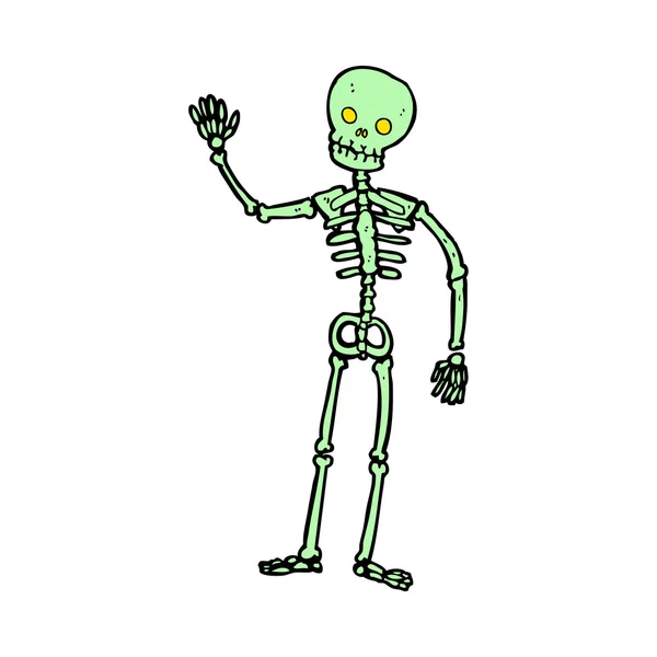 Cartoon wuivende skelet — Stockvector