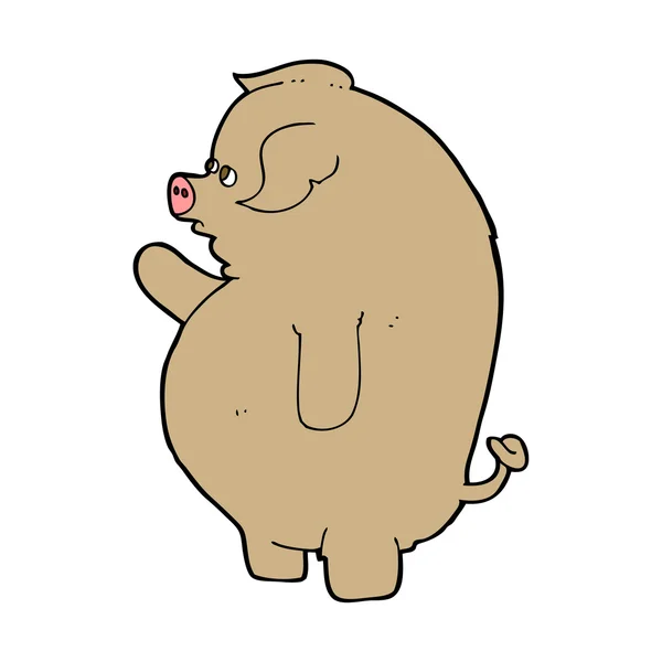 Cerdo gordo de dibujos animados — Vector de stock