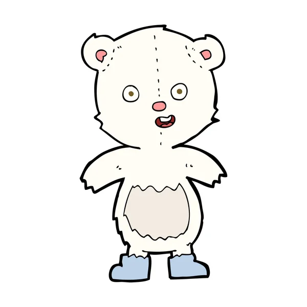 Kreslený šťastný medvídek v botách — Stockový vektor