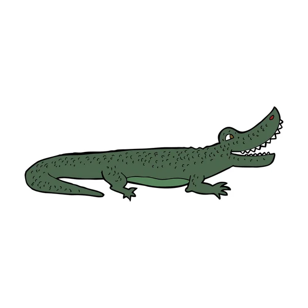 Crocodilo feliz dos desenhos animados — Vetor de Stock