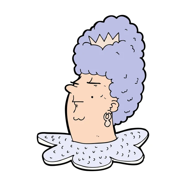 Cartoon koningin hoofd — Stockvector