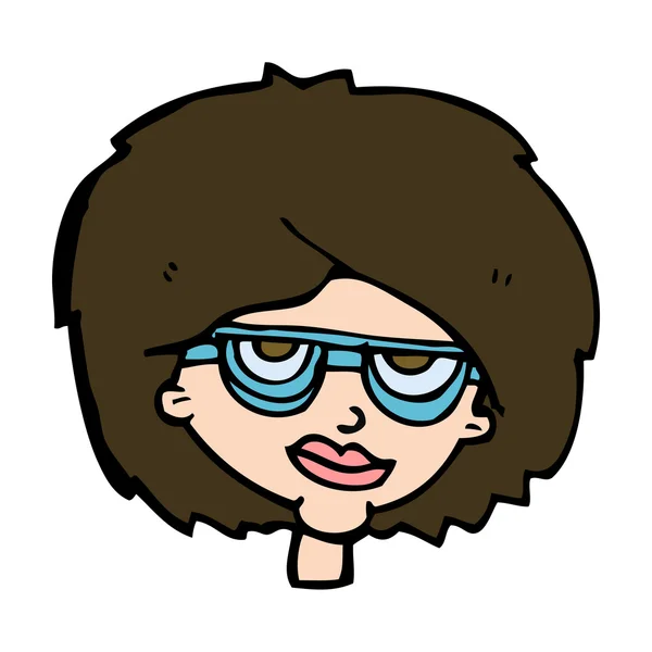 Donna dei cartoni animati indossa occhiali — Vettoriale Stock
