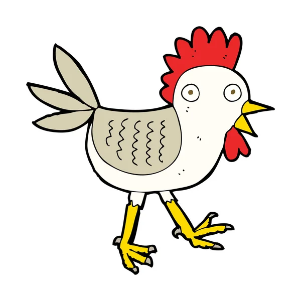 面白い漫画の鶏 — ストックベクタ