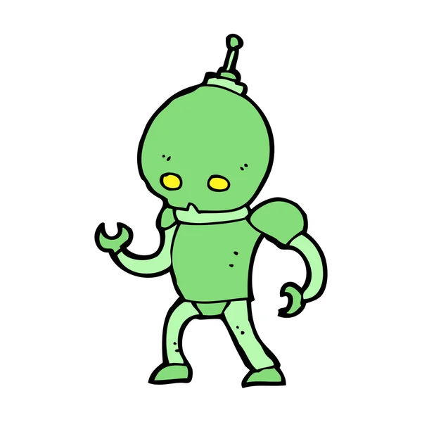 Robot alienígena de dibujos animados — Vector de stock