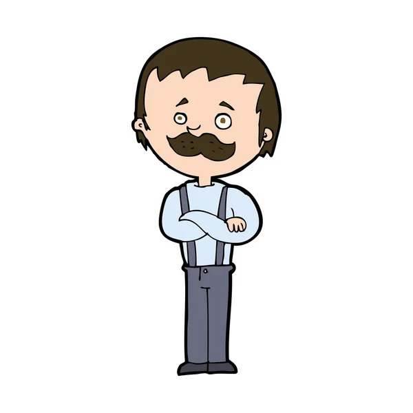 Uomo cartone animato con i baffi — Vettoriale Stock