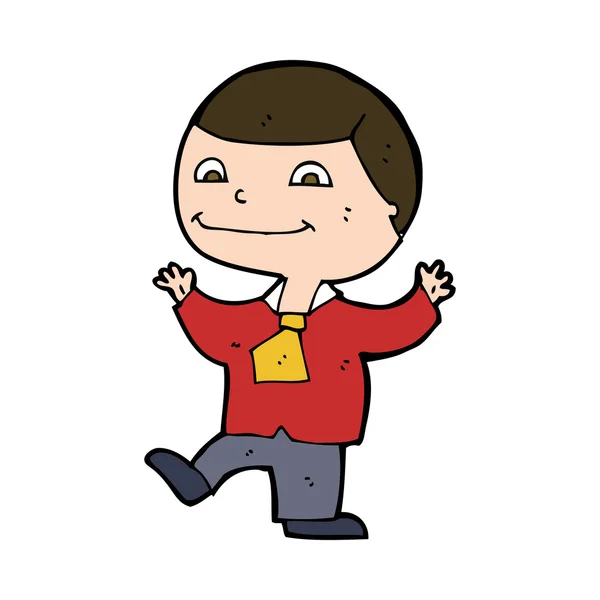 Cartoon gelukkige jongen — Stockvector