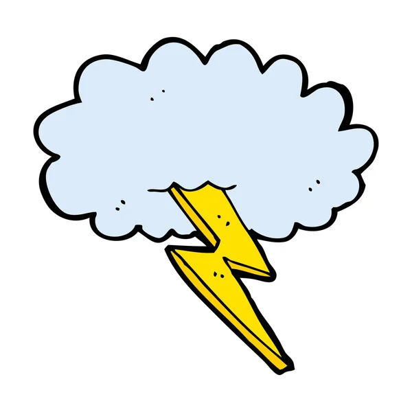 Cartoon lightning bolt and cloud — Stock Vector