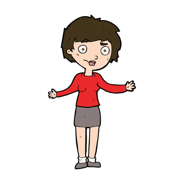 Cartoon verward vrouw — Stockvector