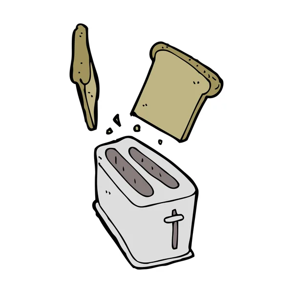 Cartoon-Toaster spuckt Brot aus — Stockvektor