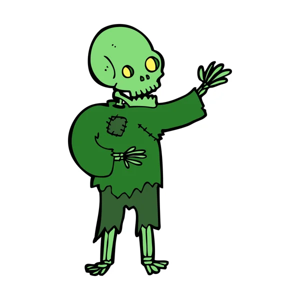 Squelette dessin animé agitant — Image vectorielle