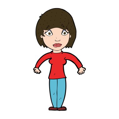 karikatür şaşırmış kadın