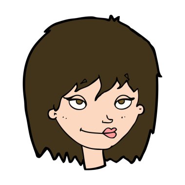 gülümseyen kadın karikatür