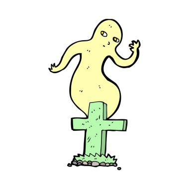 Karikatür hayaleti mezarından çıkıyor.