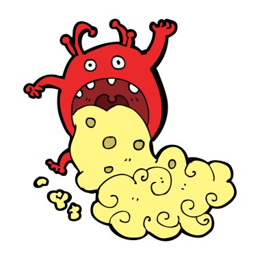 Çizgi filmdeki iğrenç canavar hasta.