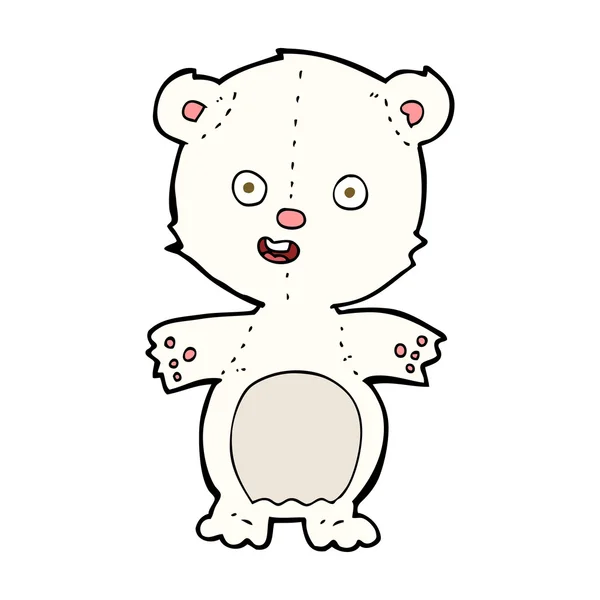 Lindo oso polar de dibujos animados — Vector de stock