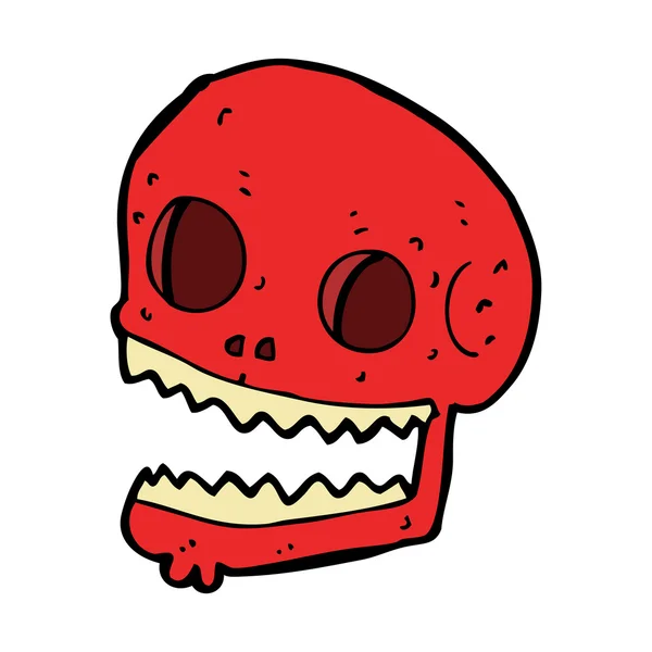 Crâne effrayant de bande dessinée — Image vectorielle