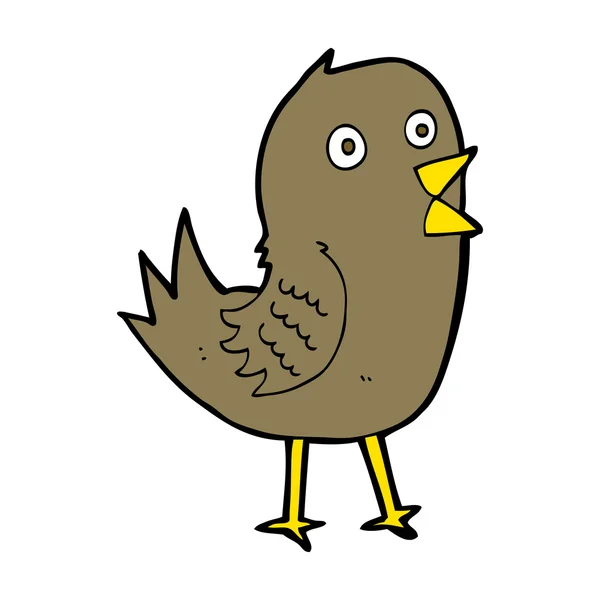 Karikatur twitternder Vogel — Stockvektor