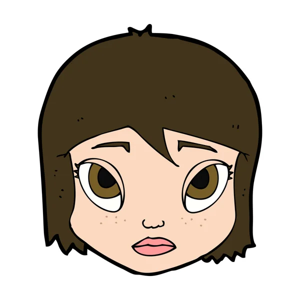 Cara femenina de dibujos animados — Vector de stock