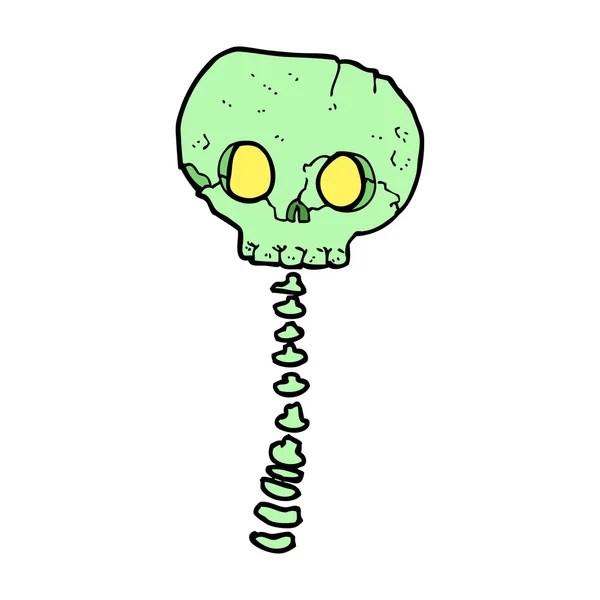 곱상 한 두개골 과 척추를 가진 만화 — 스톡 벡터