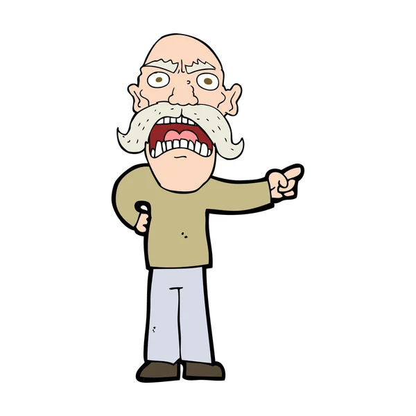 Мультфильм сердитого старика — стоковый вектор