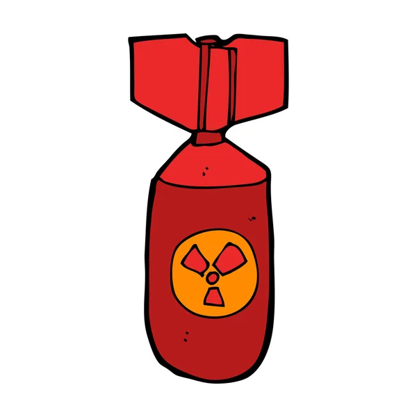 Dibujos animados bomba nuclear — Vector de stock