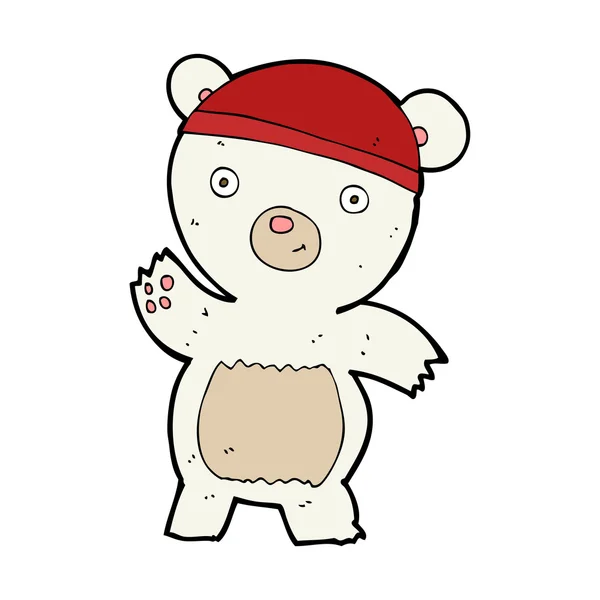 Lindo oso polar de dibujos animados — Vector de stock