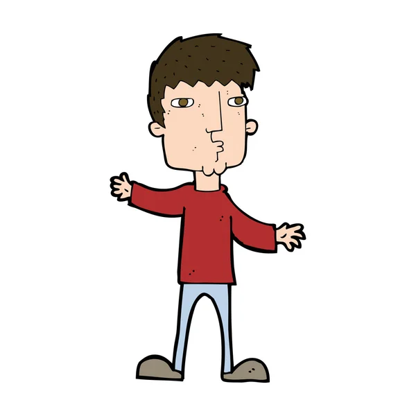 Cartoon nieuwsgierig man — Stockvector