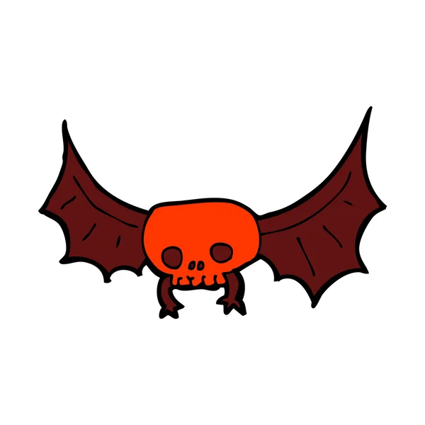 Cartoon spooky skull bat — Stock Vector