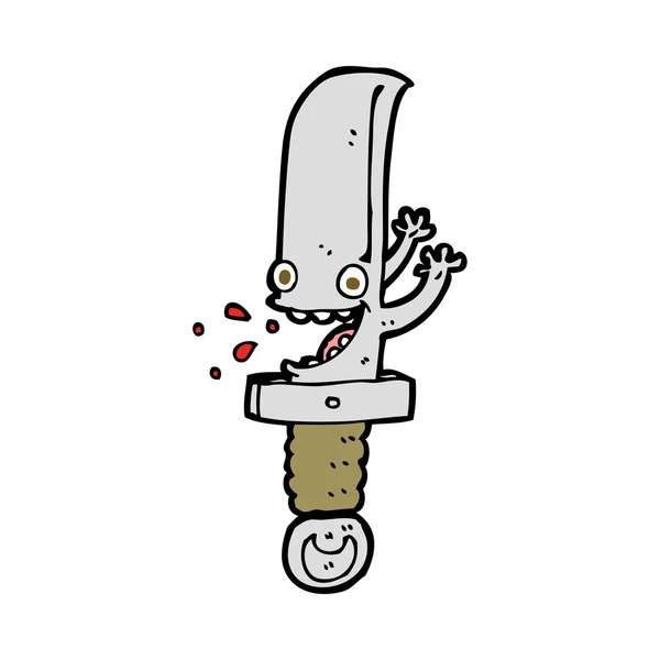 Cuchillo loco personaje de dibujos animados — Vector de stock