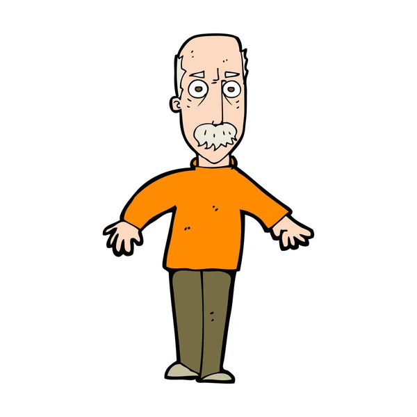 Dibujos animados hombre viejo molesto — Vector de stock